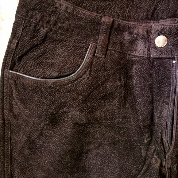 Point Zero Faux Suede Straight Leg Pants Brown - Picture 3 of 9